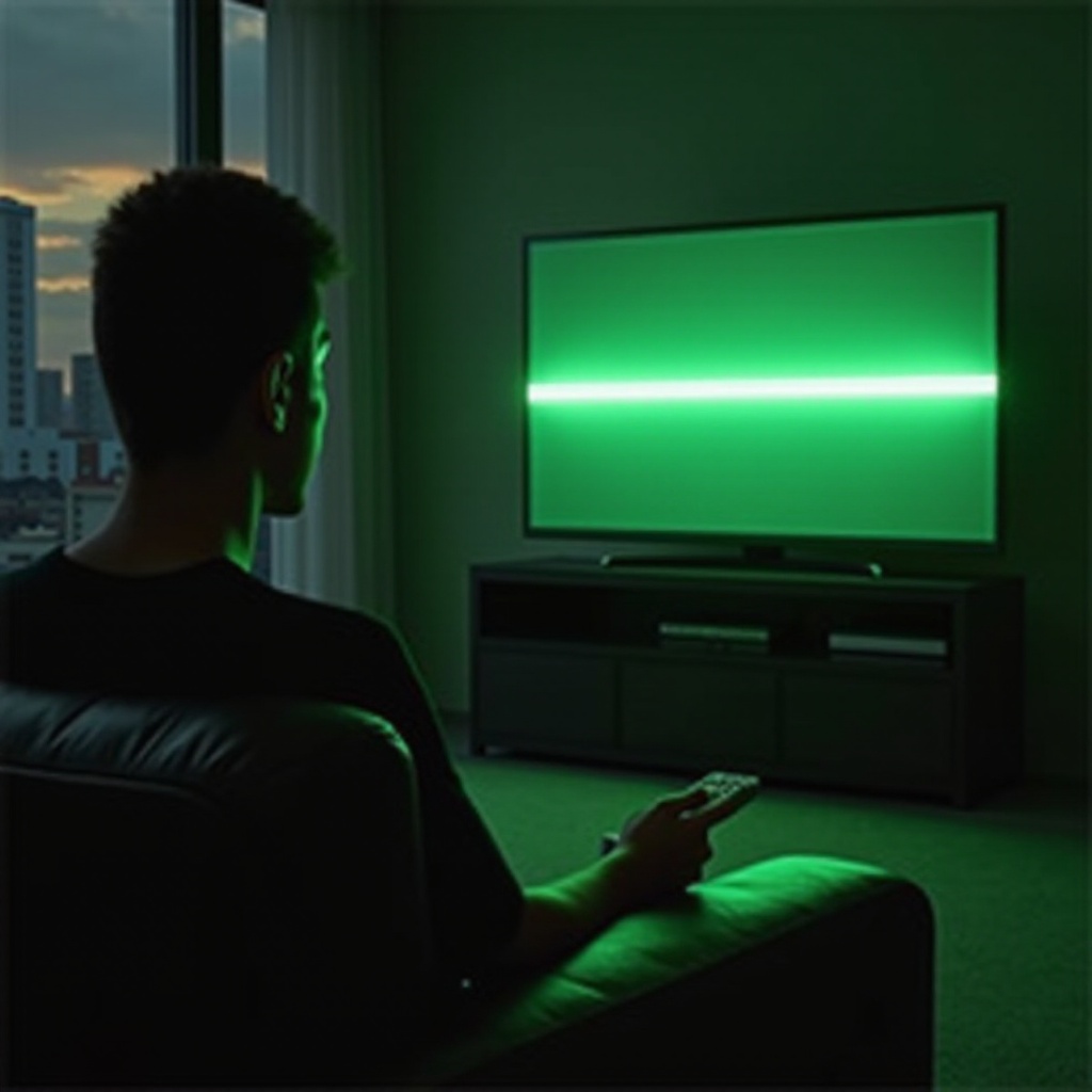 Linha verde na tela da TV