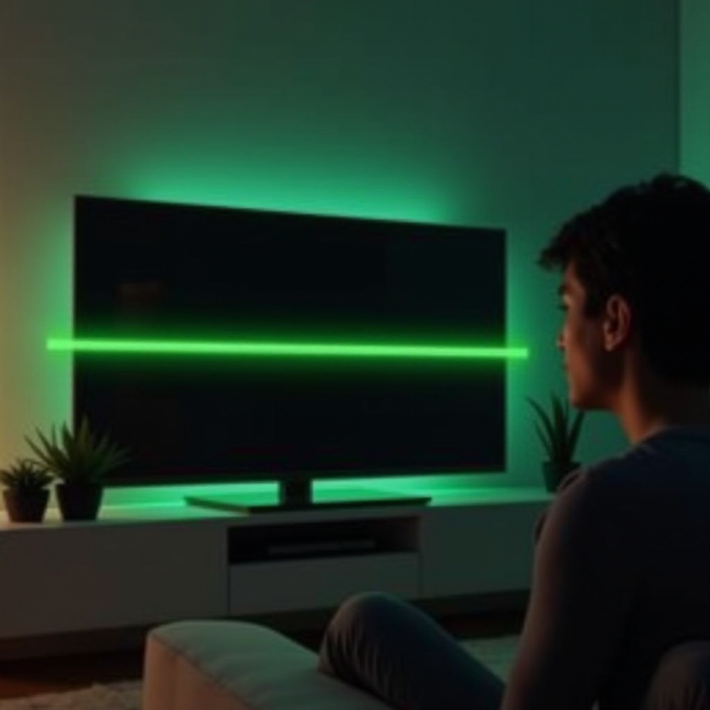 Linea verde sullo schermo TV