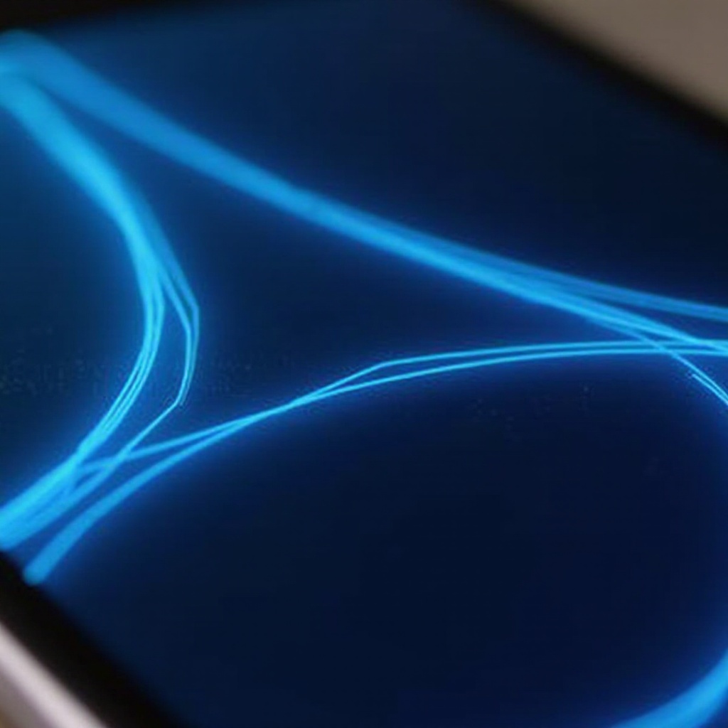 blaue Linien auf dem iPhone-Bildschirm