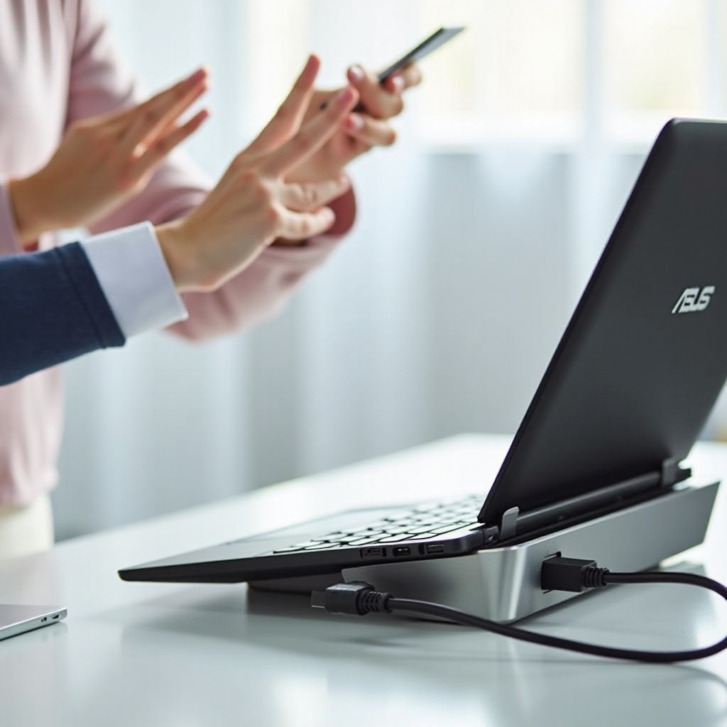 جهاز اللاب توب الخاص بي من نوع Asus غير قادر على رؤية محطة الإرساء الخاصة بي.