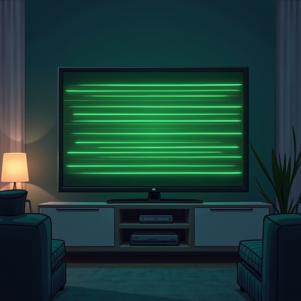 เส้นสีเขียวบนจอโทรทัศน์