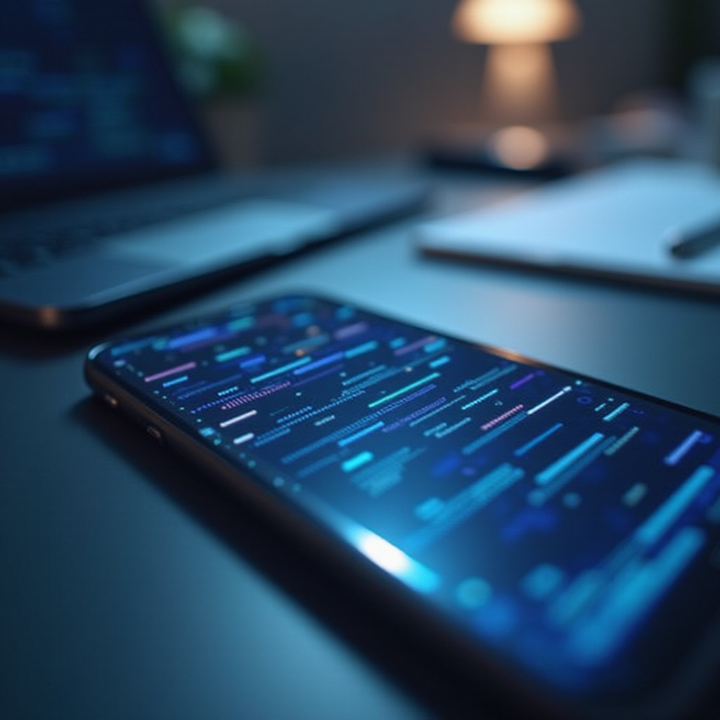خطوط زرقاء على شاشة الآيفون